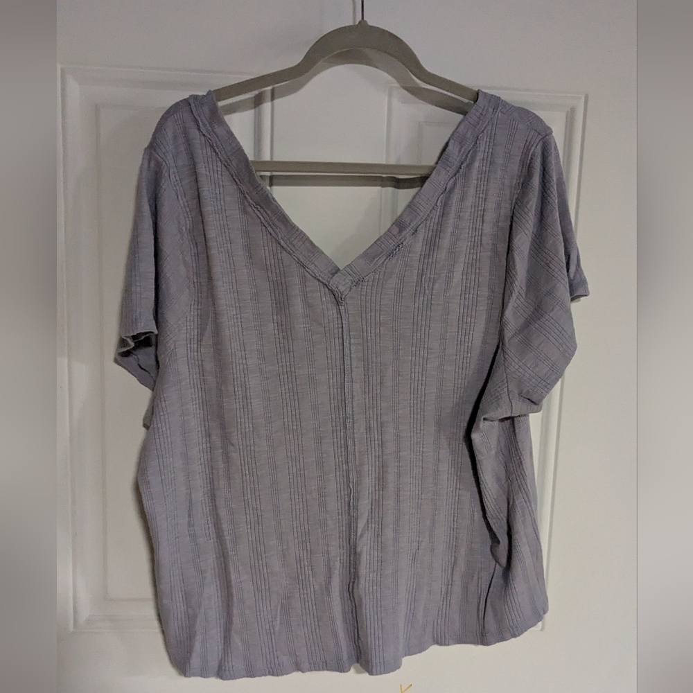 Pilcro Light Lavender V-Neck Top